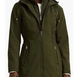 Lauren Ralph Lauren hooded soft shell jacket with interior quilted bib